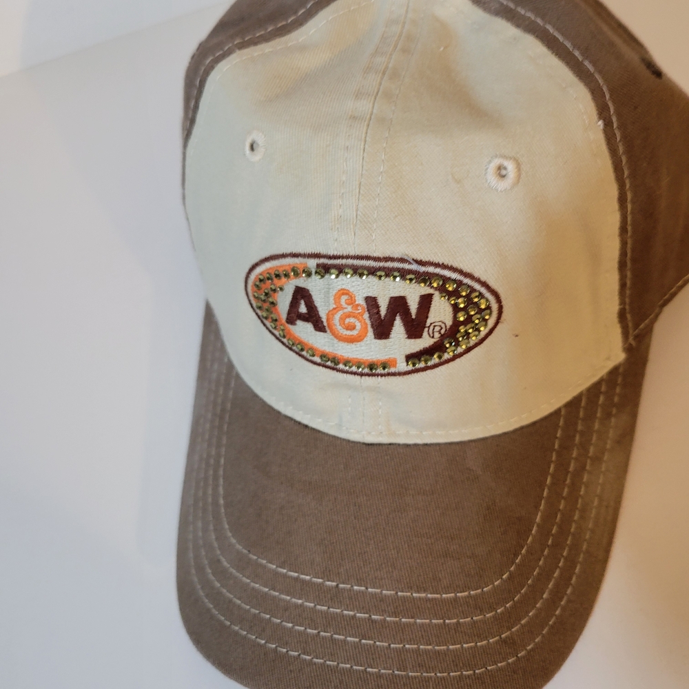 A&W Two-Tone Baseball Cap with Rhinestone. - Picture 2 of 6